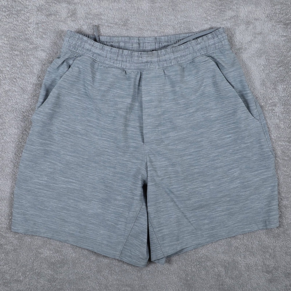 Lululemon Pace Breaker Shorts Mens Medium Gray 7" Lined Zip Pocket Stretch Gym